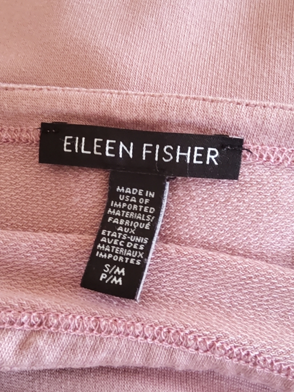 Eileen Fisher Fine Jersey Crew Neck Long Sleeve Tunic Top in Blush Pink, Size XL - Picture 6 of 8